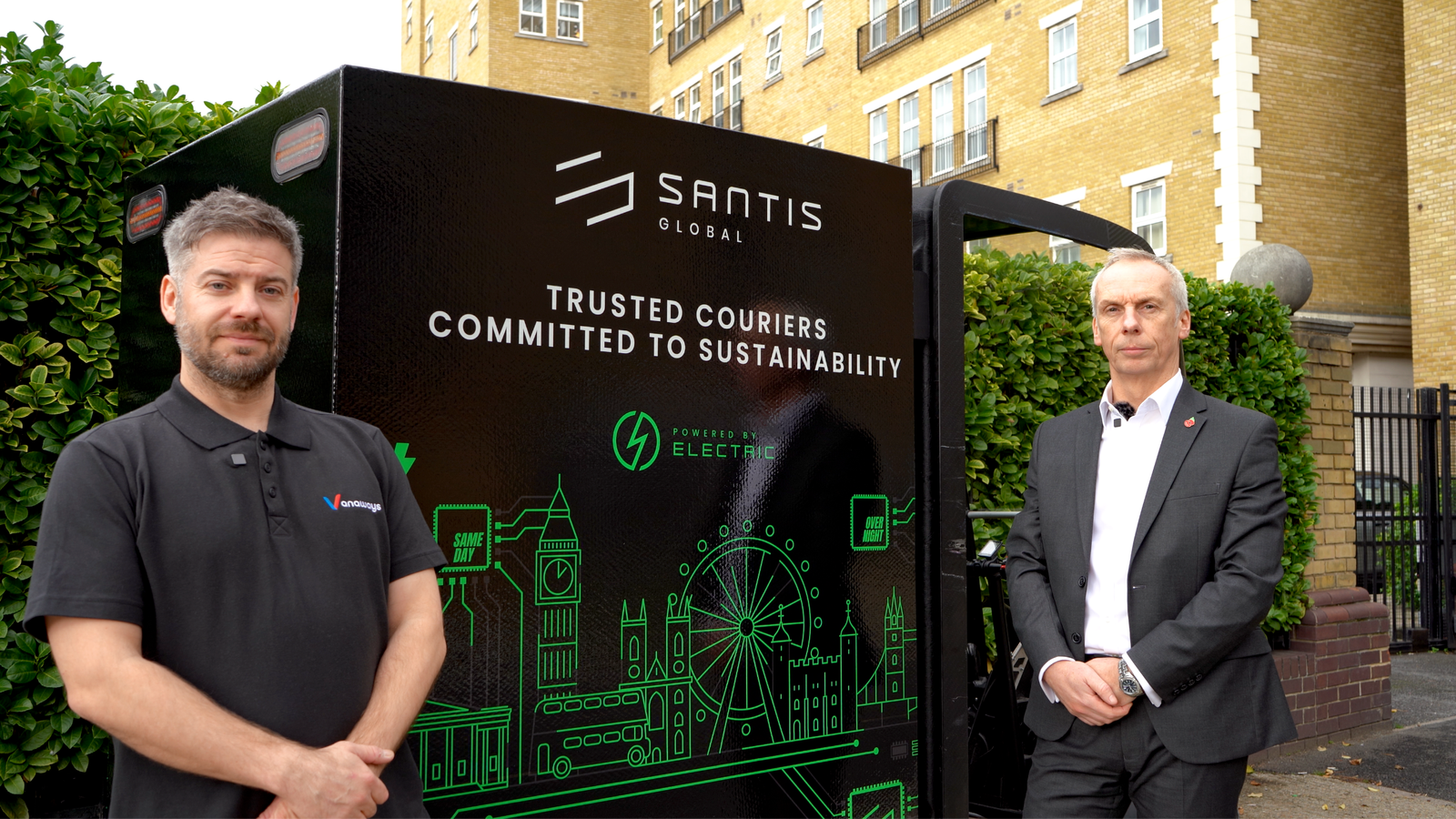 Vanaways Delivers Electric Fleet to Santis Global with Custom Cube Branding